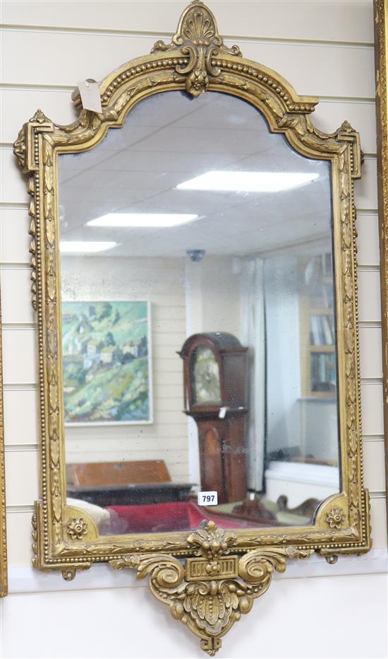 A 19th Century French gilt frame wall mirror, H.110cm